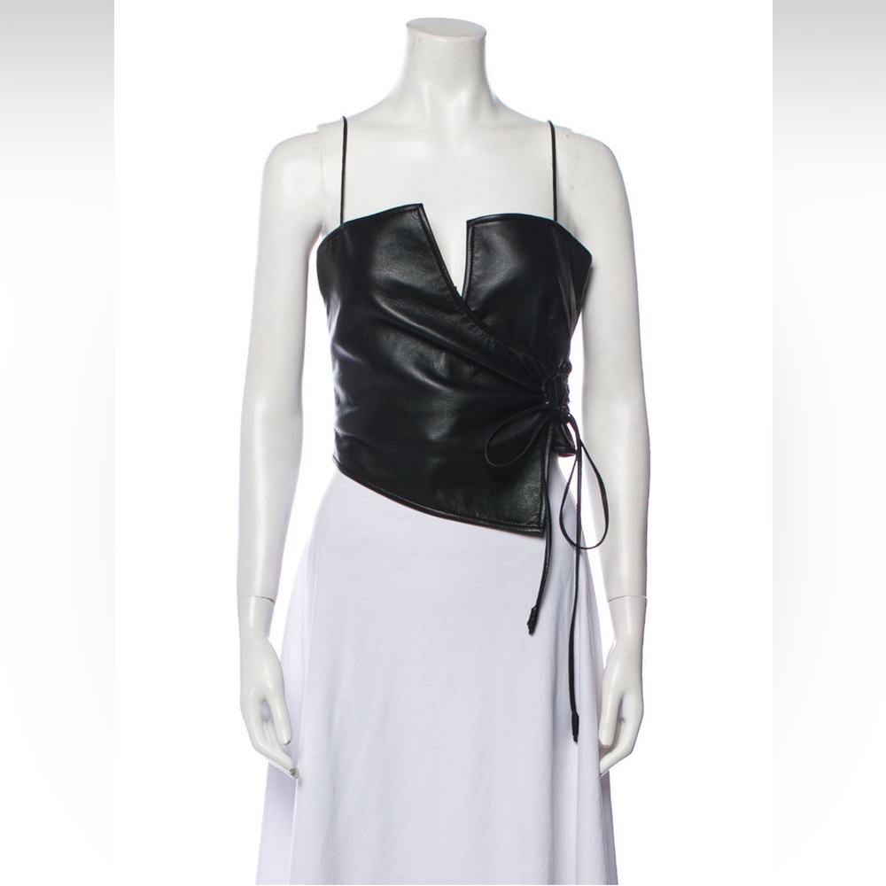 Nanushka Cosimo Top Black Faux Leather Top